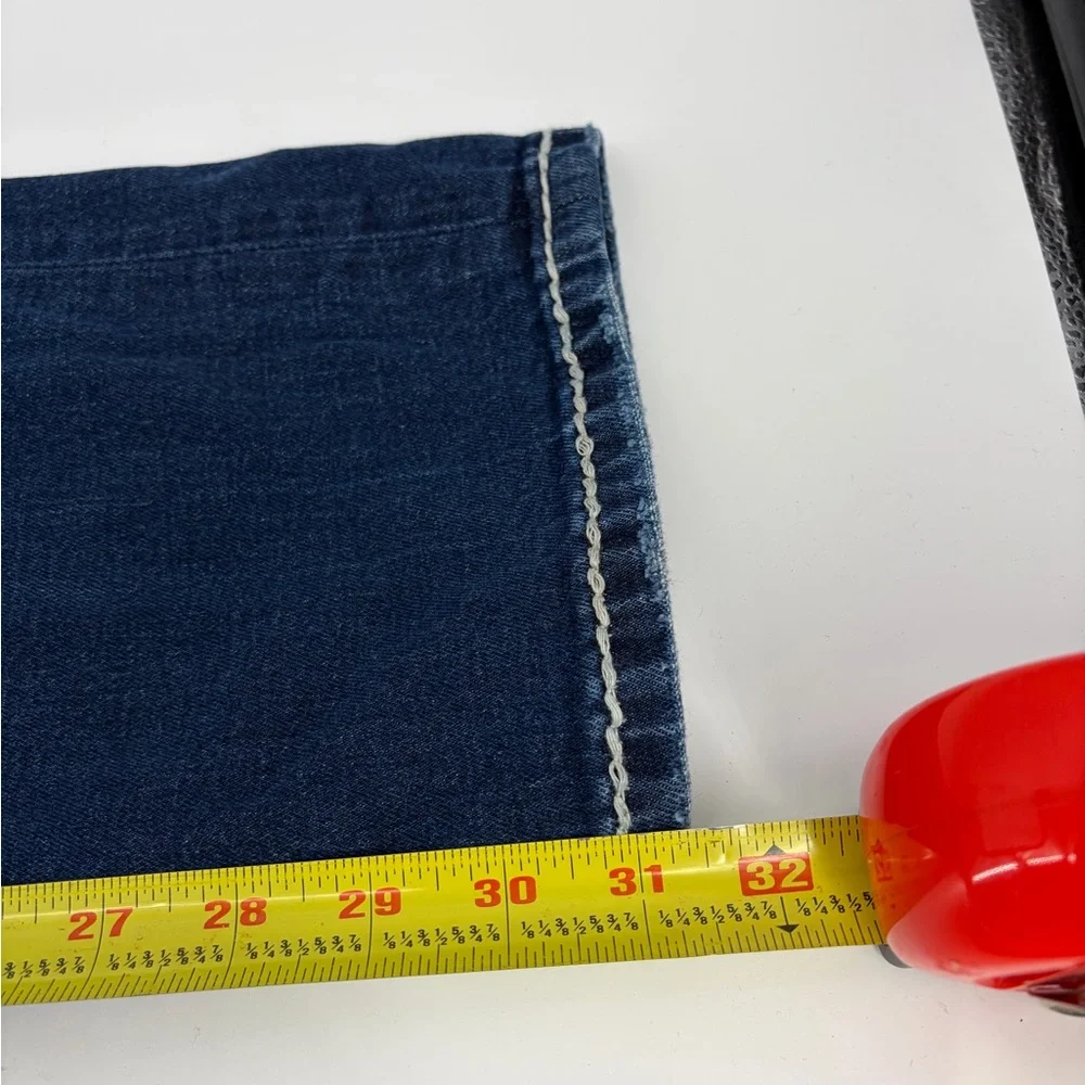 Rock Revival Jean Men's NERO Slim‎ Boot Size 34x32 Blue Wash White Stitch